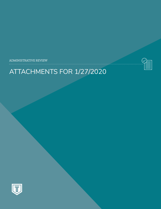 Administrative Review Attachments section title page