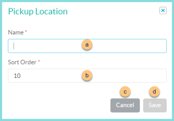 Screenshot of the Add New Pickup Location modal as described on this page.