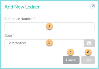 A screenshot of the add new ledger modal as described on this page.