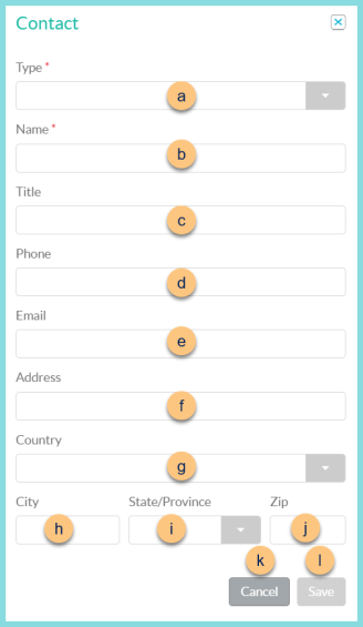 Screenshot of the Add New Contact modal as described on this page.
