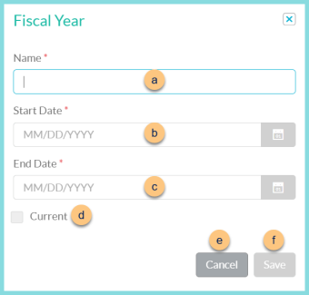 A screenshot of the Add New Fiscal Year modal as described on this page.