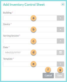 A screenshot of the add new inventory control sheet modal as described on this page.