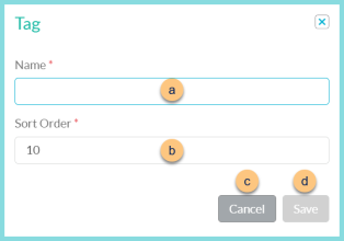 Screenshot of the Add New Tag modal as described on this page.