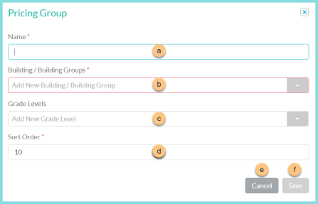 Screenshot of the Add New Pricing Group as described on this page.