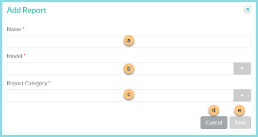 Screenshot of the Add Report modal as described on this page.