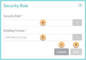 A screenshot of the security role modal as described on this page.