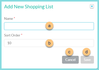 A screenshot of the add new shopping list modal as described on this page.
