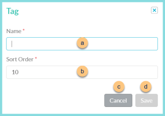 A screenshot of the add new tag modal as described on this page.