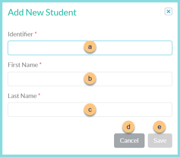 A screenshot of the add new student modal as described on this page.