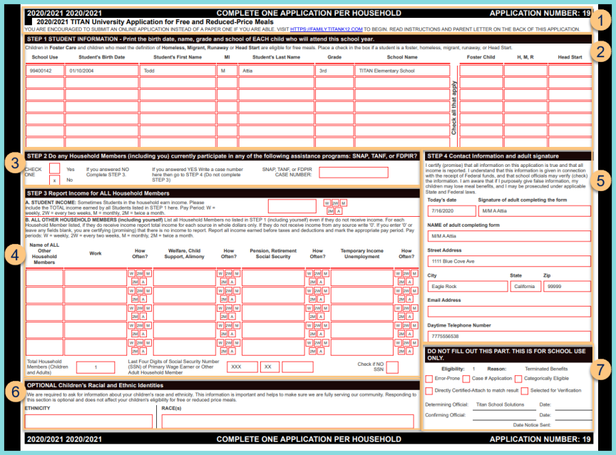 Screenshot of the Application Report Format as described on this page.