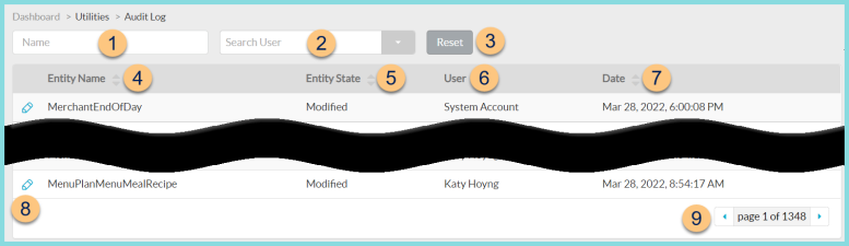 Screenshot of the Audit Log as described on this page.