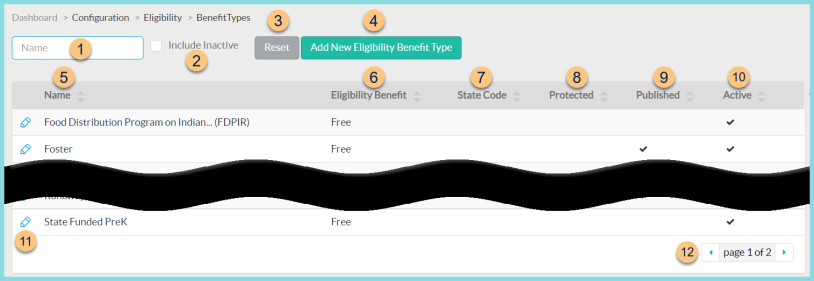 Screenshot of the Eligibility Benefit Types as described on this page.