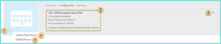 A screenshot of the general building information on all building tabs as described on this page.