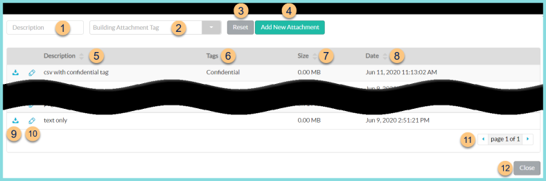 Screenshot of building attachments as described on this page.