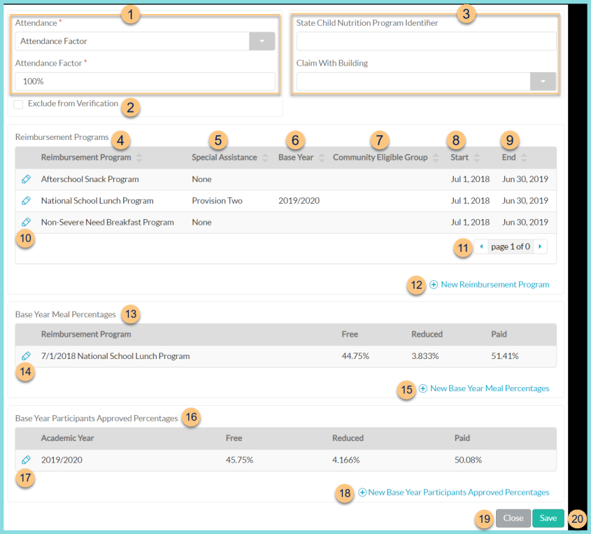A screenshot of the building reimbursement options as described on this page.