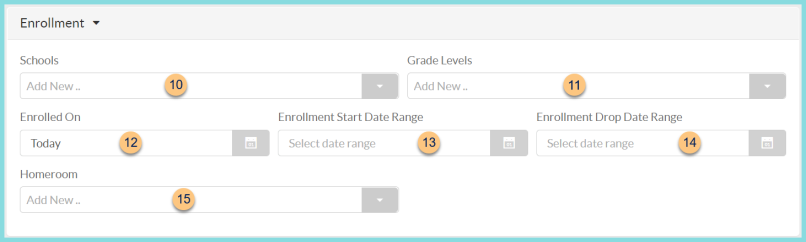 A screenshot of the enrollment parameters of the person bulk update as described on this page.