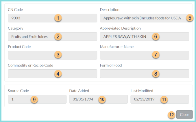 Screenshot of the general information for CNDB items as described on this page.