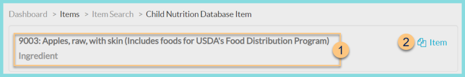 Screenshot of the information on all CNDB items as described on this page.