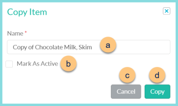 A screenshot of the copy item modal as described on this page.