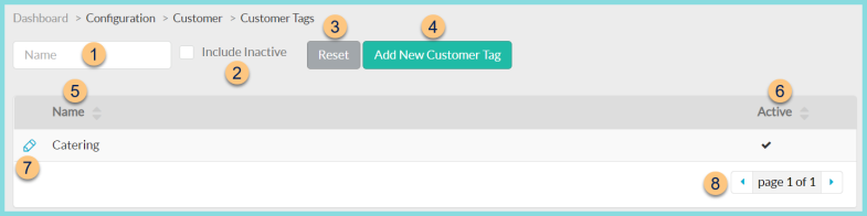 A screenshot of the customer tag configuration screen as described on this page.