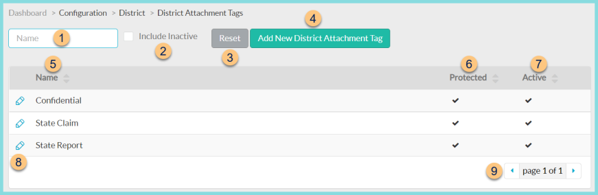 Screenshot of the District Attachment Tags as described on this page.