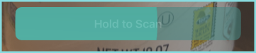 A mobile screenshot of the hold to scan button as described on this page.