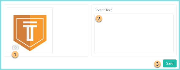 A screenshot of the district header and footer as it would desplay on an invoice as described on this page.