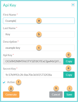 Screenshot of the Edit existing API Key as described on this page.