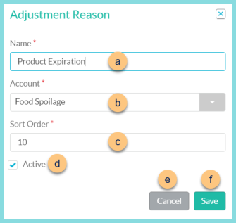 Screenshot of editing an exsisting adjustment reason as described on this page.