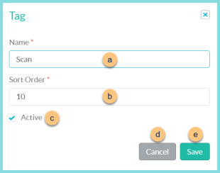 Screenshot of the Edit Tag modal as described on this page.