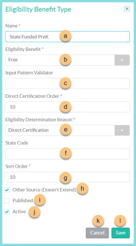 Screenshot of the Edit Eligibility Type modal as decribed on this page.