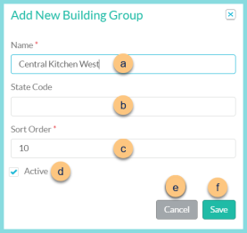 A screenshot of editing an existing building group as described on this page.