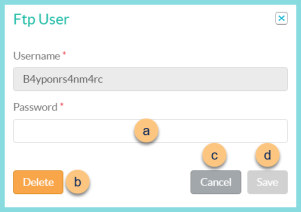 Screenshot of the Edit FTP User modal as described on this page.