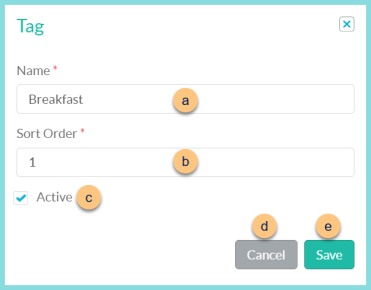 Screenshot of the Edit Item Tag modal as described on this page.