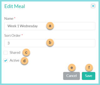 Screenshot of the Edit Meal modal as described on this page.
