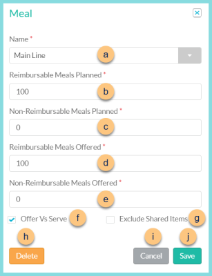 Screenshot of adding a meal to the daily menu plan as described on this page.