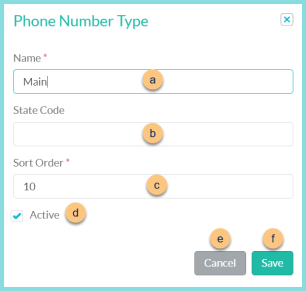 Screenshot of the Edit Phone Number modal as described on this page.