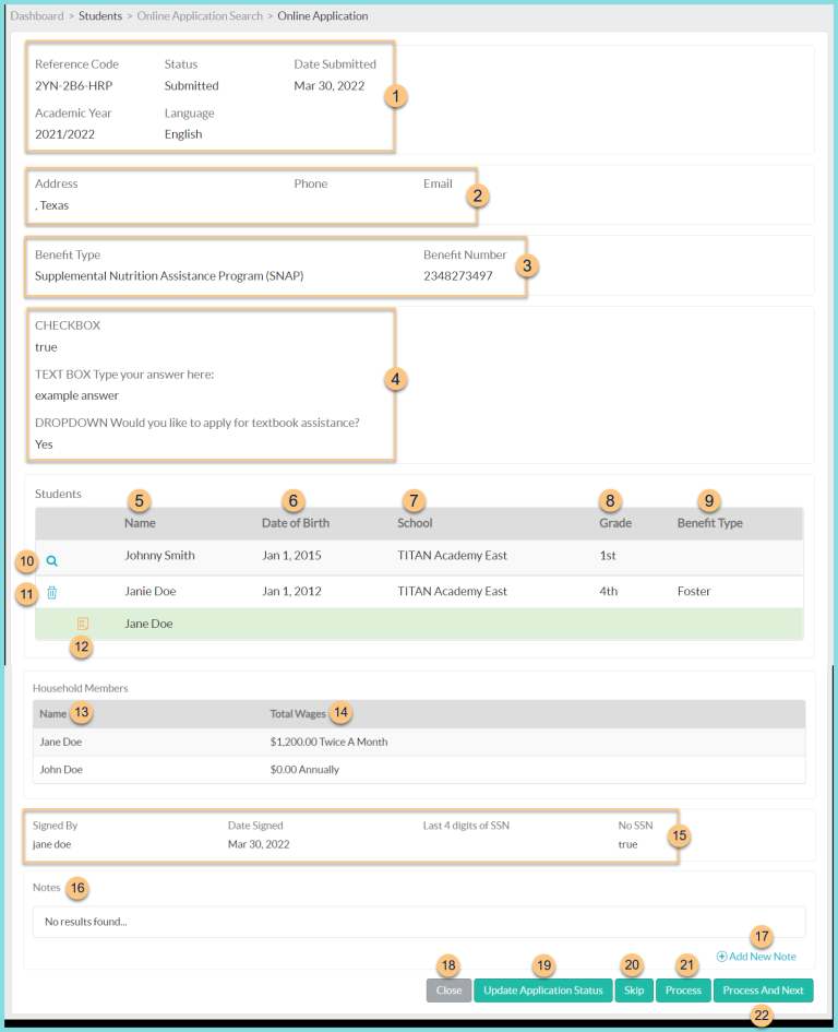 Screenshot of the Individual Online Application as described on this page.