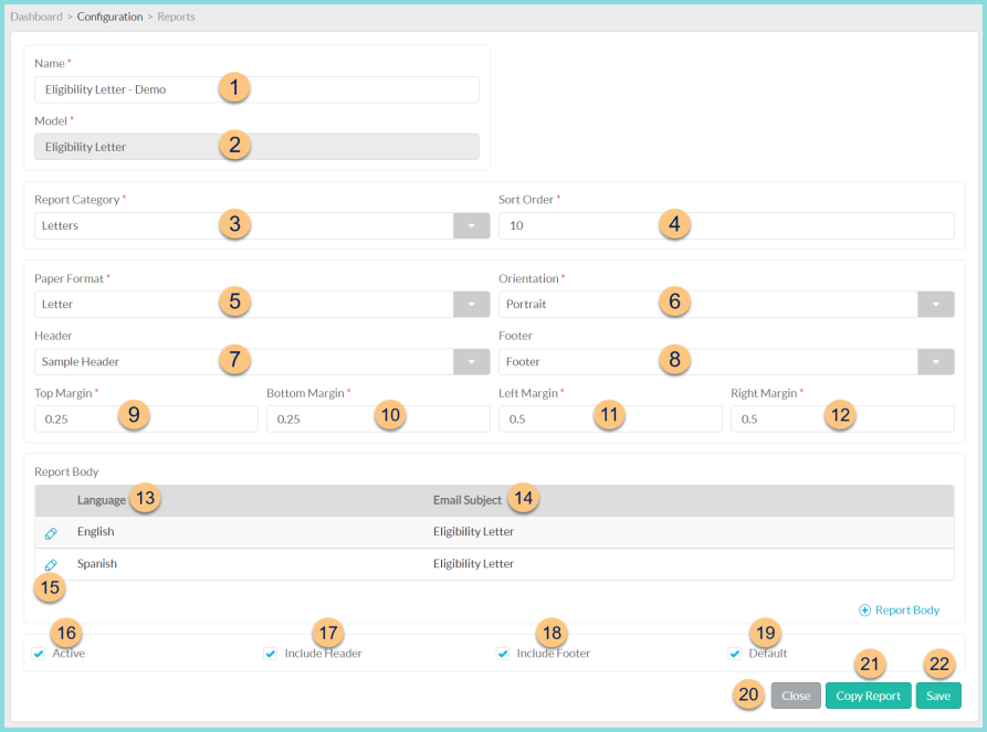 Screenshot of the Individual Report screen as described on this page.