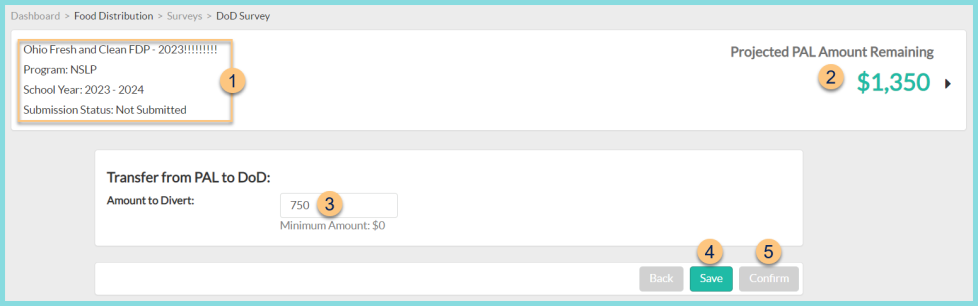 A screenshot of an example survey as described on this page.