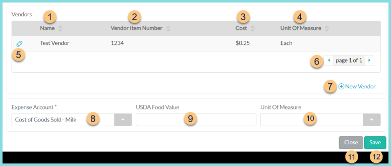 Screenshot of the Item Purchasing tab as described on this page.