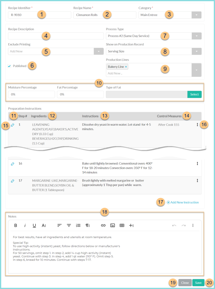A screenshot of a recipe as described on this page.