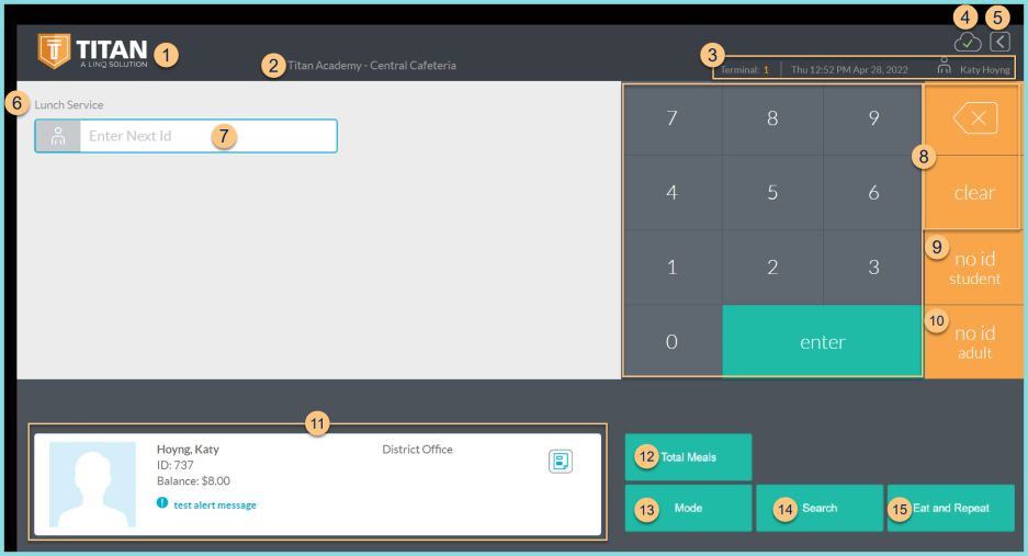 Screenshot of the POD device in PIN mode as described on this page.