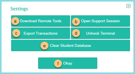A screenshot of the POS settings modal as described on this page.