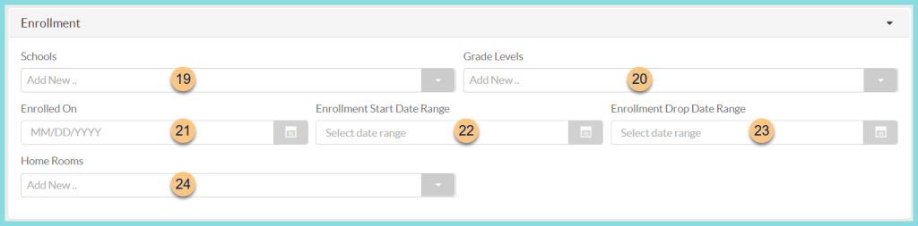 Screenshot of the Enrollment section of the Person Notification configuration as described on this page.