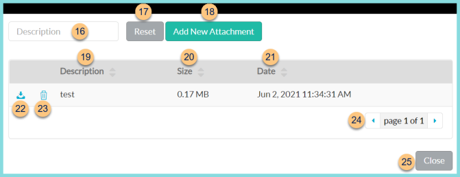Screenshot of the Professional Standards Attachment Tab as described on this page.