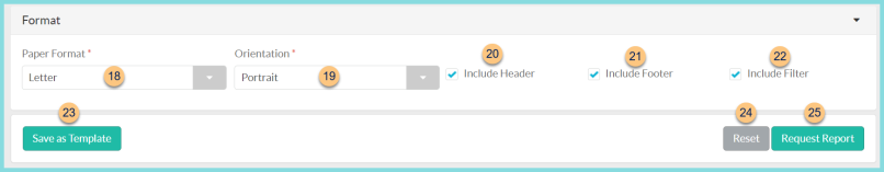 Screenshot of the formatting options for the Professional Standards Class Roster Report as described on this page.
