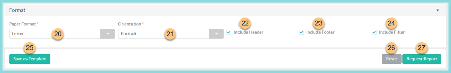 A screenshot of the report formatting options as described on this page.
