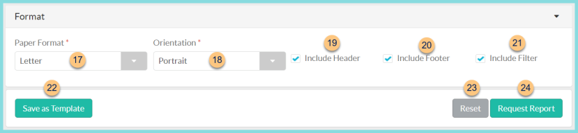 Screenshot of the formatting options for the Sales Order Data Report as described on this page.