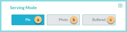 Screenshot of the Serving Mode modal as described on this page.